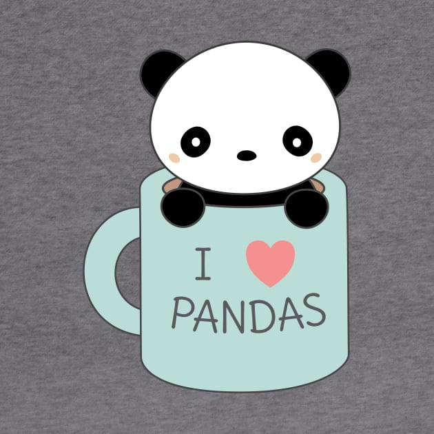 I Love Pandas Kawaii T-Shirt by happinessinatee